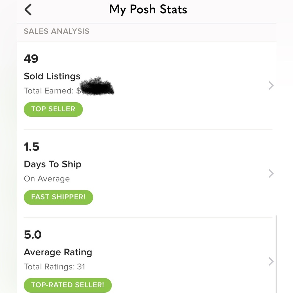 ☀️Posh Stats!☀️ 5 Star rating ☀️Fast Shipping